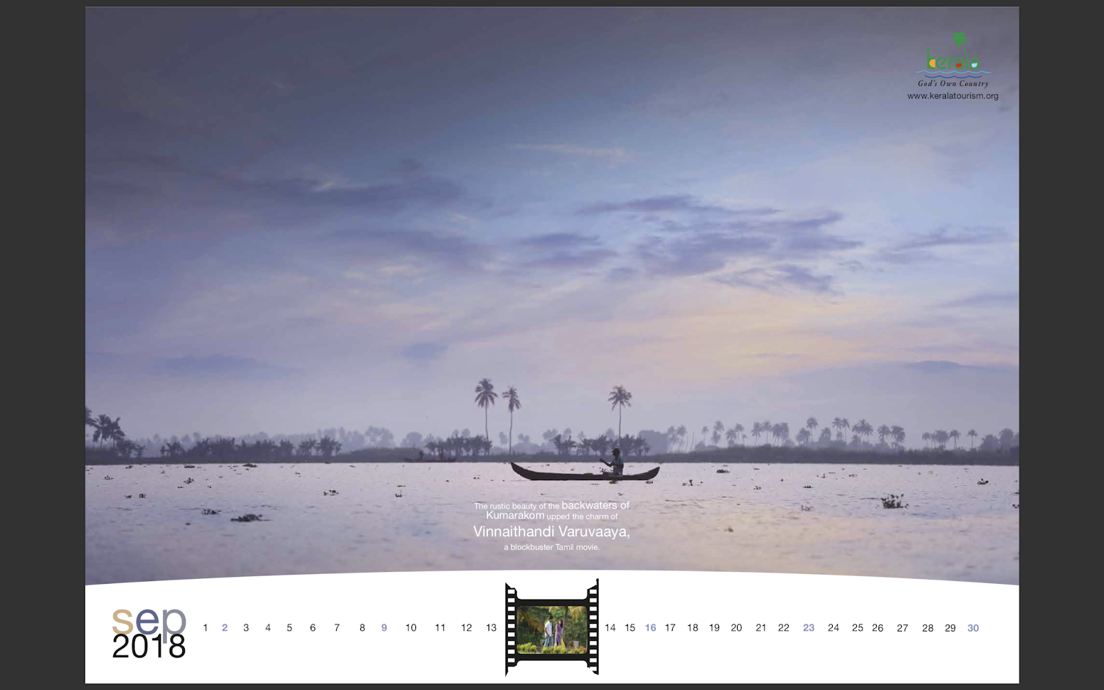 Kerala Tourism 2018 Calendar mock-up 10 | Stark Communications Pvt Ltd