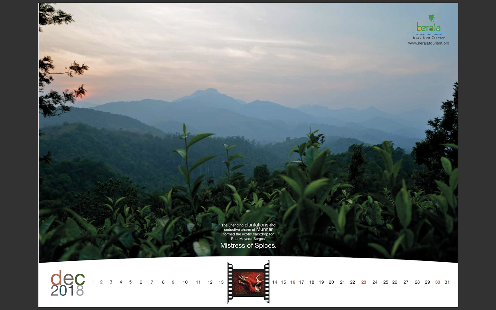 Kerala Tourism 2018 Calendar mock-up 13 | Stark Communications Pvt Ltd