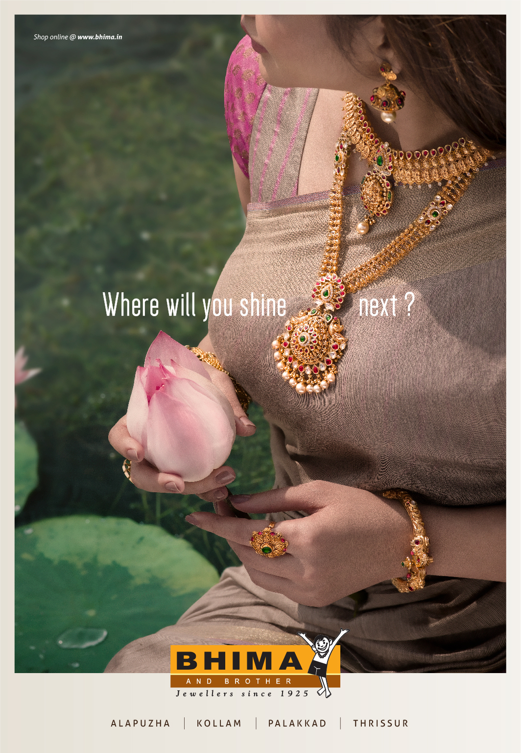 Where will you shine next by Bhima Jewellers | Print mock-up 8 by Stark Communications Pvt Ltd