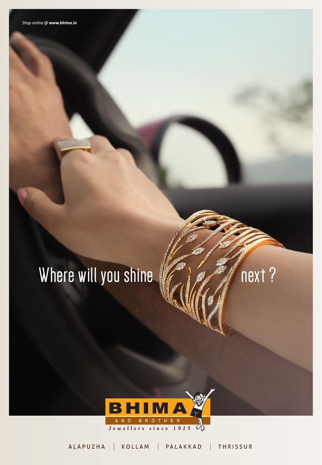 Where will you shine next by Bhima Jewellers | Print mock-up 7 by Stark Communications Pvt Ltd
