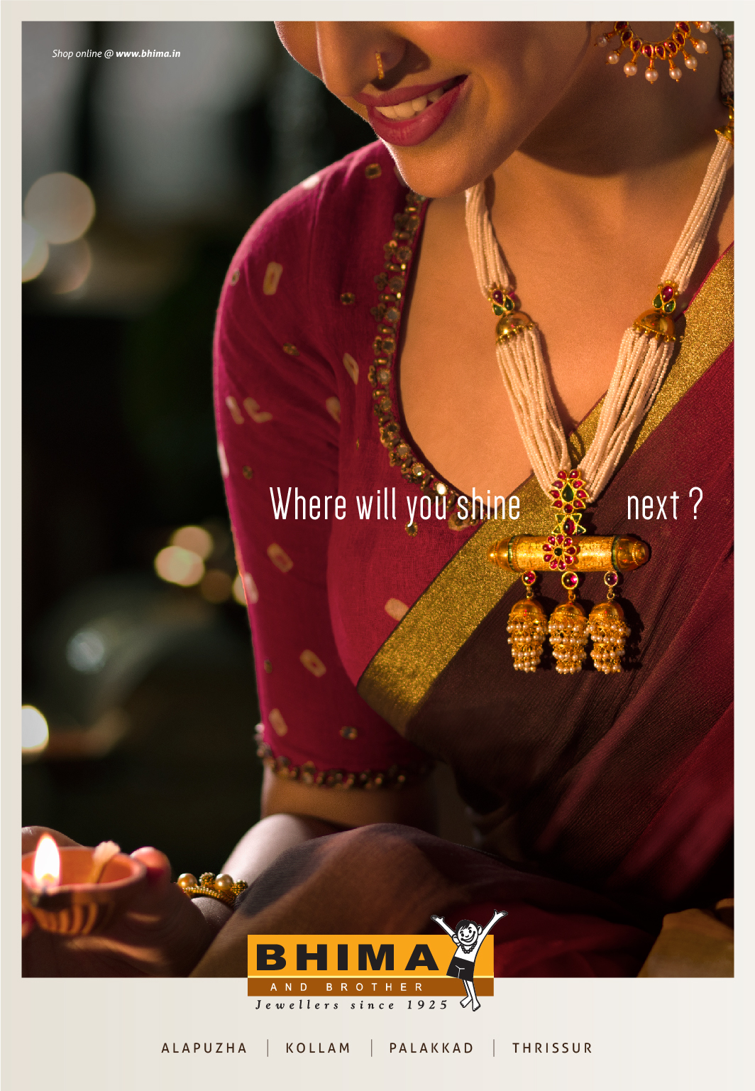 Where will you shine next by Bhima Jewellers | Print mock-up 1 by Stark Communications Pvt Ltd