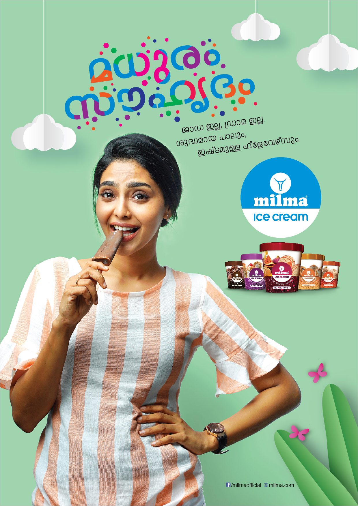 Milma Icecream Advertisement by Malayalam Actress Aishwarya Lekshmi | Print mock-up 2 by Stark Communications Pvt Ltd